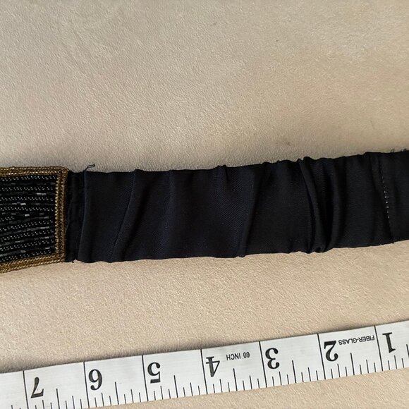 Vintage beaded belt Black and Gold - Picture 6 of 7